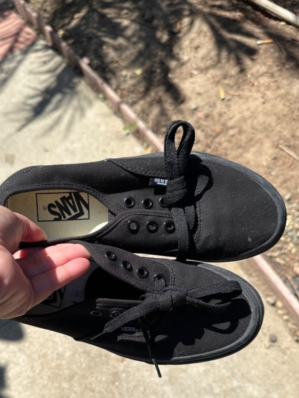 Women’s Vans Authentic All Black Sneakers Size 7 – Low Top Canvas Shoes